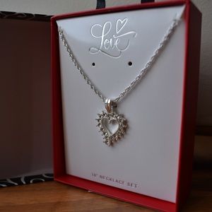 18" silver heart necklace